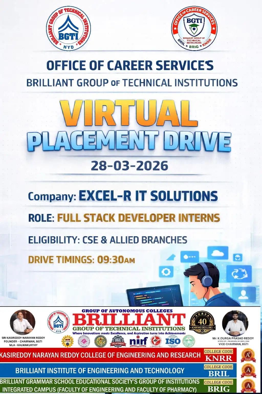 EXCEL-R IT SOLUTIONS PLACEMENT DRIVE 28-03-2026